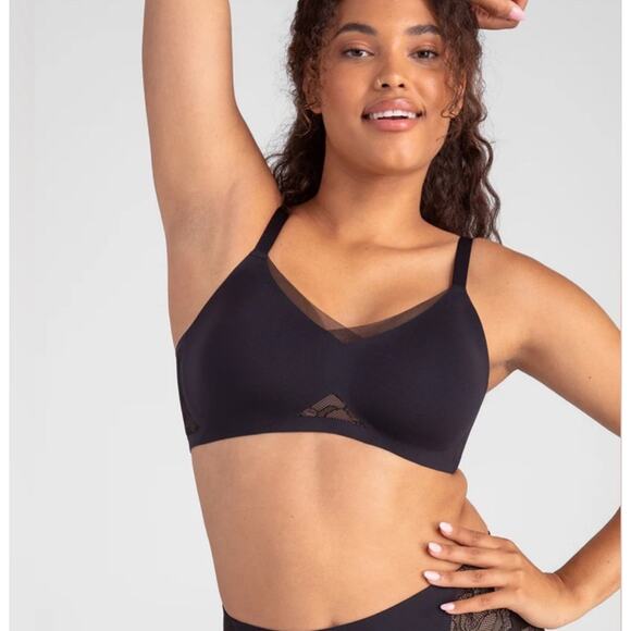 Honeylove Crossover Lace Black Bra Size 1X or 40 C/D - Picture 1 of 8